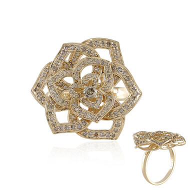 Anello in oro con Diamante Cioccolato I2 (SUHANA)