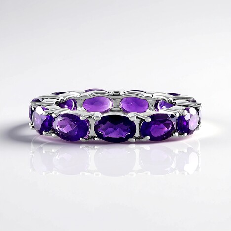 Anello in argento con Ametista Zambiana