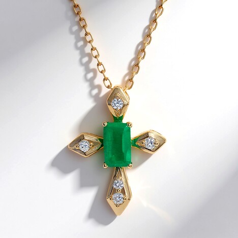 Collana in oro con Smeraldo Zambia AAA (CIRARI)