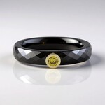 Bague en céramique et Diamant SI2 jaune
