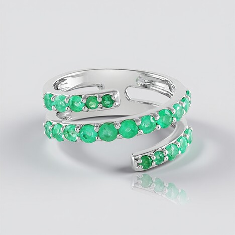 Anello in argento con Smeraldo Russo