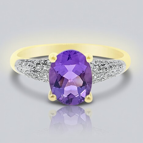 Anello in oro con Ametista della Baia di Santa Fe (de Melo Gold)