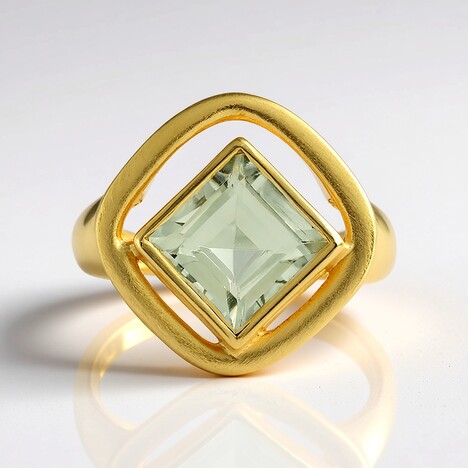 Anello in argento con Ametista Verde (MONOSONO COLLECTION)