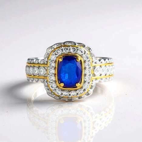 Anello in argento con Spinello Cobalto (Gems en Vogue)
