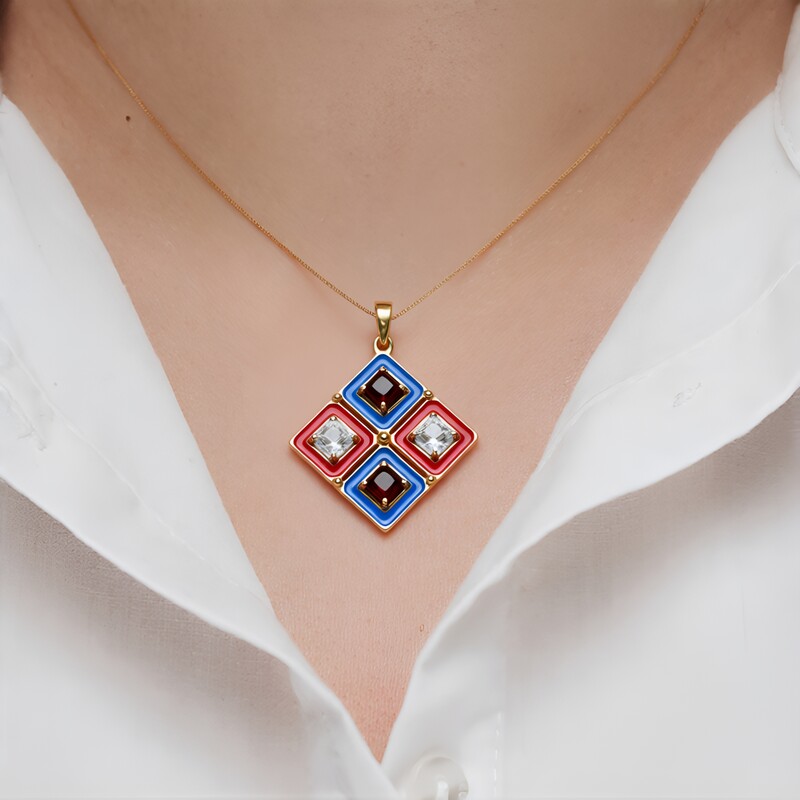 Edelstein-Silberanhänger