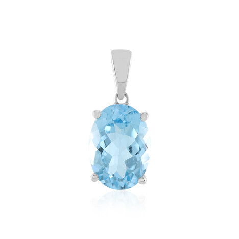 Himmelblauer Topas-Silberanhänger