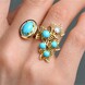 9K Sleeping Beauty Turquoise Gold Ring (Ornaments by de Melo)