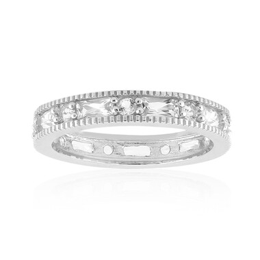 Anillo en plata con Topacio blanco