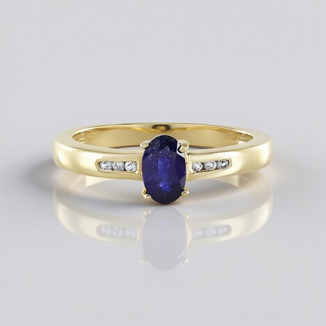 Bague en argent et Saphir bleu de Madagascar
