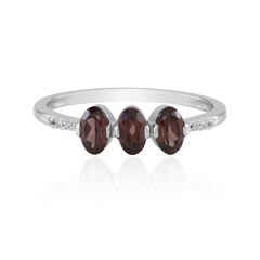 Zilveren ring met Mahagoni Zirkonen