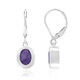 Boucles d'oreilles en argent et Quartz pourpre pastel (MONOSONO COLLECTION)