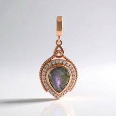 Ciondolo in argento con Labradorite rosa Maniry