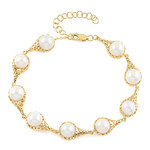 White Freshwater Pearl Silver Bracelet (Ornaments by de Melo)