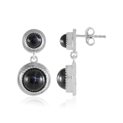 Orecchini in argento con Diopside Stellato d'India