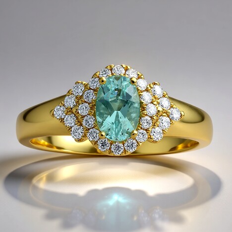 Anello in oro con Tormalina Paraíba (CIRARI)