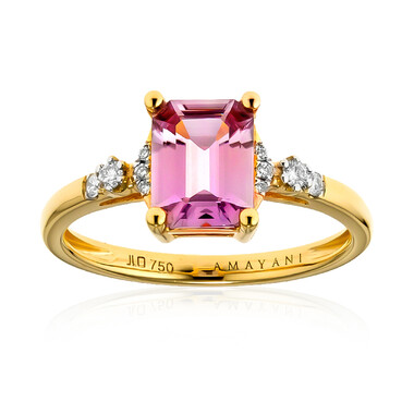 Pinkfarbener Diaspor-Goldring (AMAYANI)