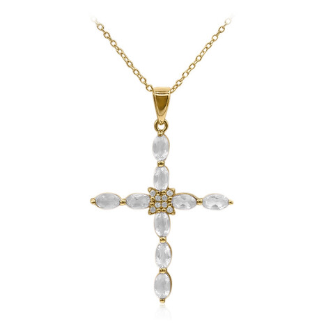 Weißer Topas-Silberhalskette