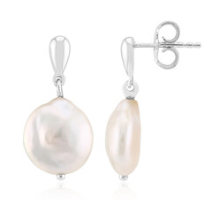 White Freshwater Pearl Silver Earrings (TPC)