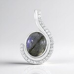 Ciondolo in argento con Labradorite Blu Maniry (KM by Juwelo)