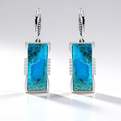 Orecchini in argento con Turchese Kingman Mohave Blu (Faszination Türkis)