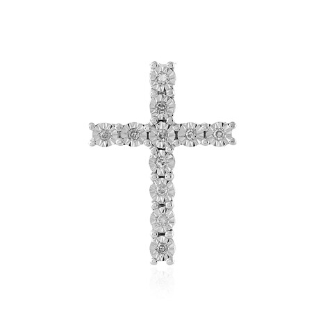 Zilveren hanger met I2 (H) Diamanten