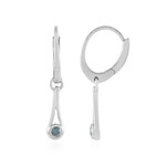 Orecchini in argento con Diamante Blu I2