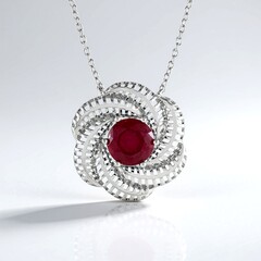 Collana in argento con Rubino del Madagascar (Ornaments by de Melo)