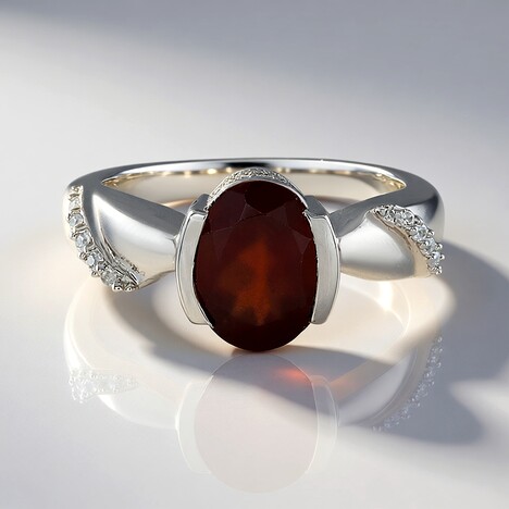 Anello in argento con Granato Essonite