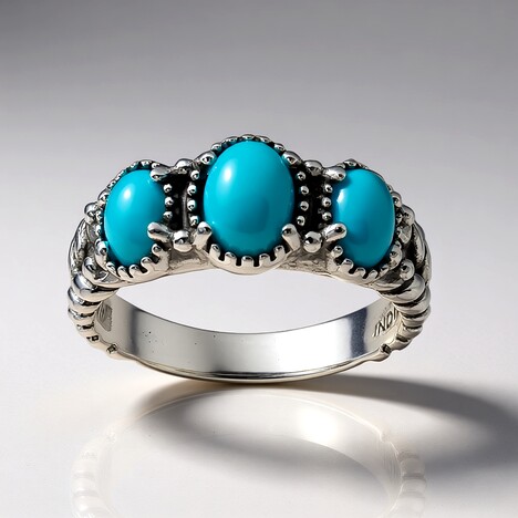 Anello in argento con Turchese Sleeping Beauty (Desert Chic)