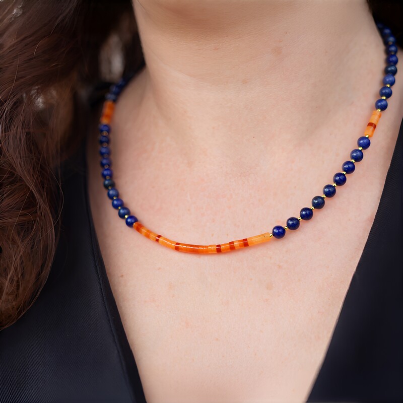 Collier en argent et Lapis-Lazuli (Riya)