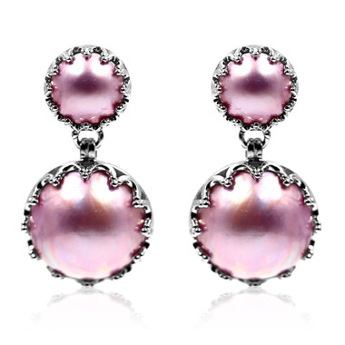 Zilveren oorbellen met Mabe parels (Dallas Prince Designs)