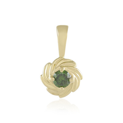 9K I2 Green Diamond Gold Pendant