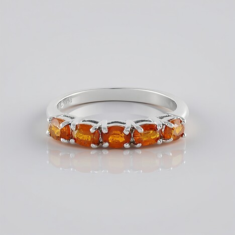 Anello in argento con Cianite Arancione della Tanzania