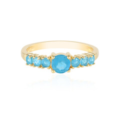 Neonblauer Apatit-Silberring