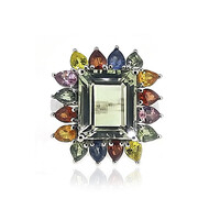 Anillo en plata con Amatista verde