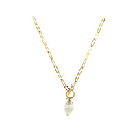 White Freshwater Pearl Silver Necklace (Joias do Paraíso)