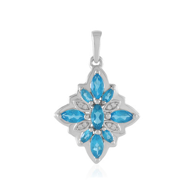 Colgante en plata con Apatita azul neón