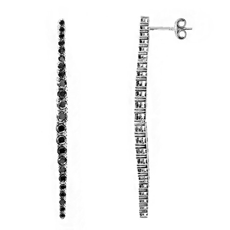 Schwarzer Spinell-Silberohrringe