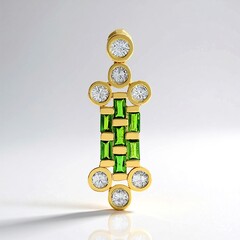 Ciondolo in argento con Diopside Russo (Adela Silber)