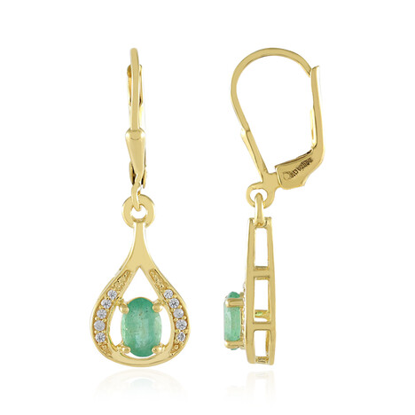 Russischer Smaragd-Silberohrringe