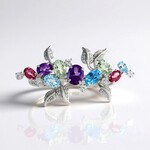 Anello in argento con Topazio Blu Svizzero (Dallas Prince Designs)