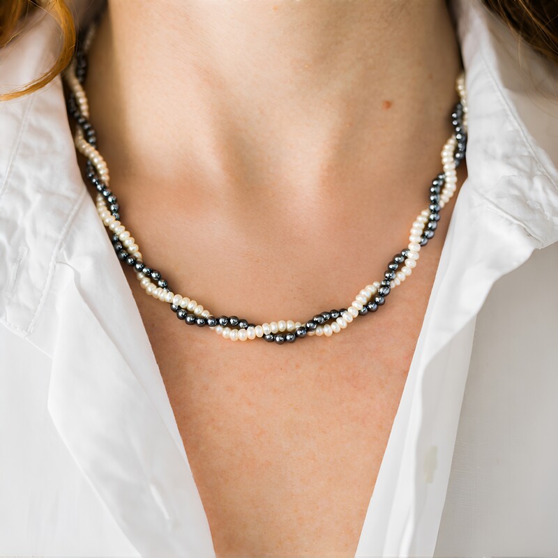 Edelstein-Silberhalskette