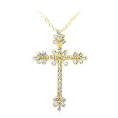 Zilveren halsketting met witte topaasstenen