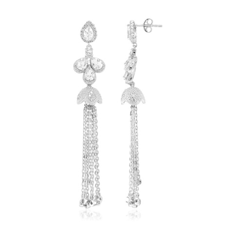 Orecchini in argento con Topazio Bianco