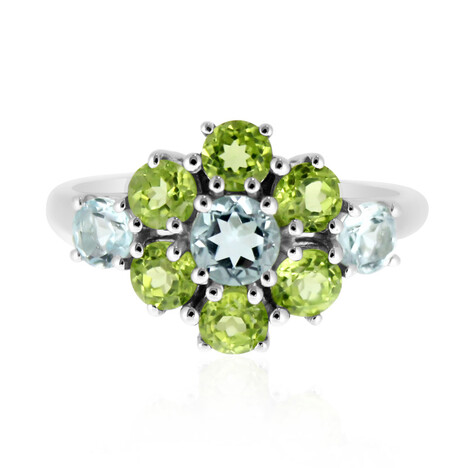 Anello in argento con Topazio Blu Cielo