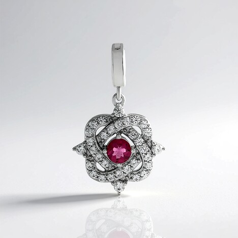 Ciondolo in argento con Tormalina Rosa Nigeriana