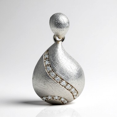 Zilveren hanger met I1 (G) Diamanten (Annette)