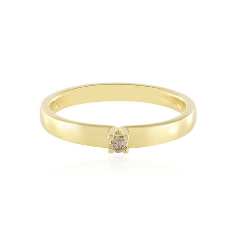 I2 Champagne Diamond Silver Ring