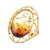 Anello in argento con Ambra Sunrise Baltica (dagen)