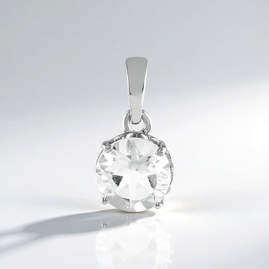 Pendentif en argent et Quartz blanc